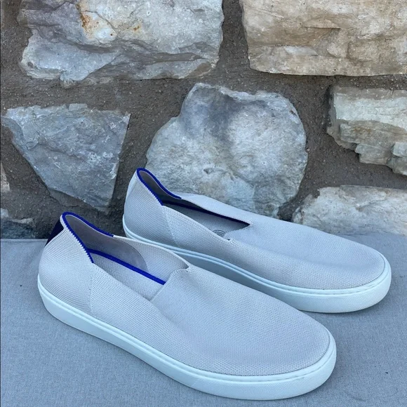 Rothy's Cream and Blue Slip-On Loafers size 9.5 - Picture 1 of 8